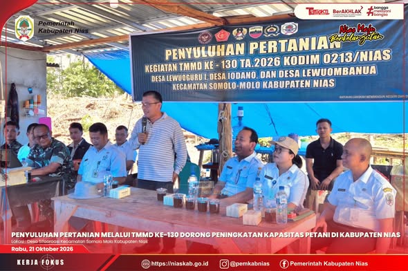 Penyuluhan Pertanian melalui TMMD ke-130 Dorong Peningkatan Kapasitas Petani di Kabupaten Nias